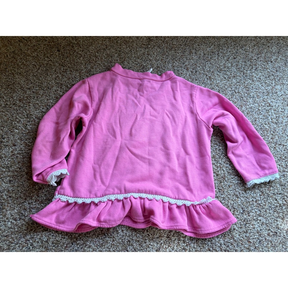 Vintage Star Ride Sportswear Pink Puppy Heart Lace Ruffle Sweatshirt Made in USA - Picture 4 of 6